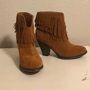 Faux leather ankle boots